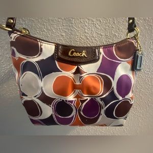 Coach Crossbody Purse - Brown/Purple/Orange